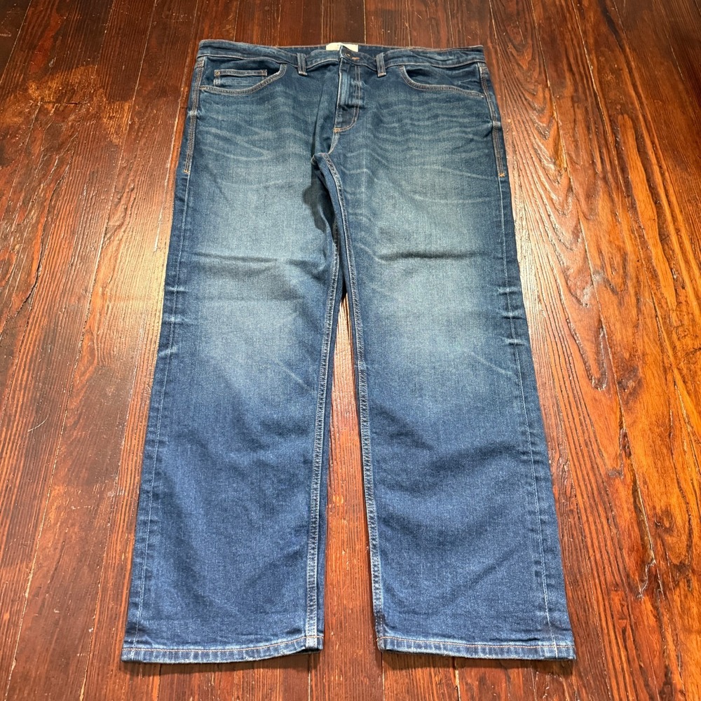 Marks & Spencer Jeans Mens 40x31 Straight Stretch St Michael M&S Faded Whiskers